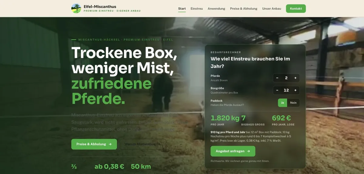 Neue Website Eifel-Miscanthus