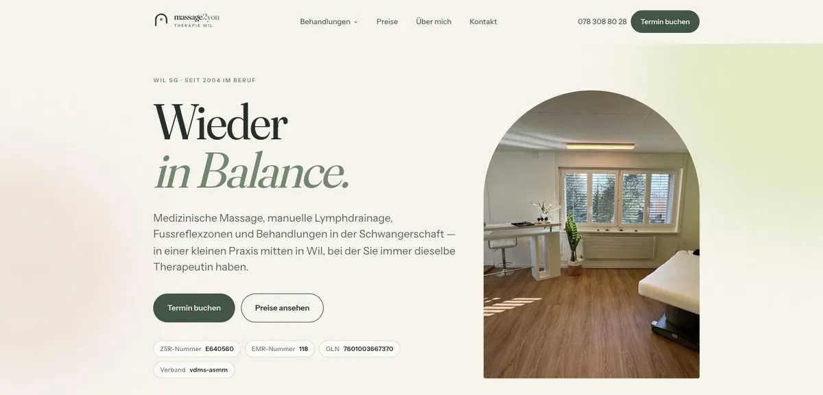 Neue Website Massage2You