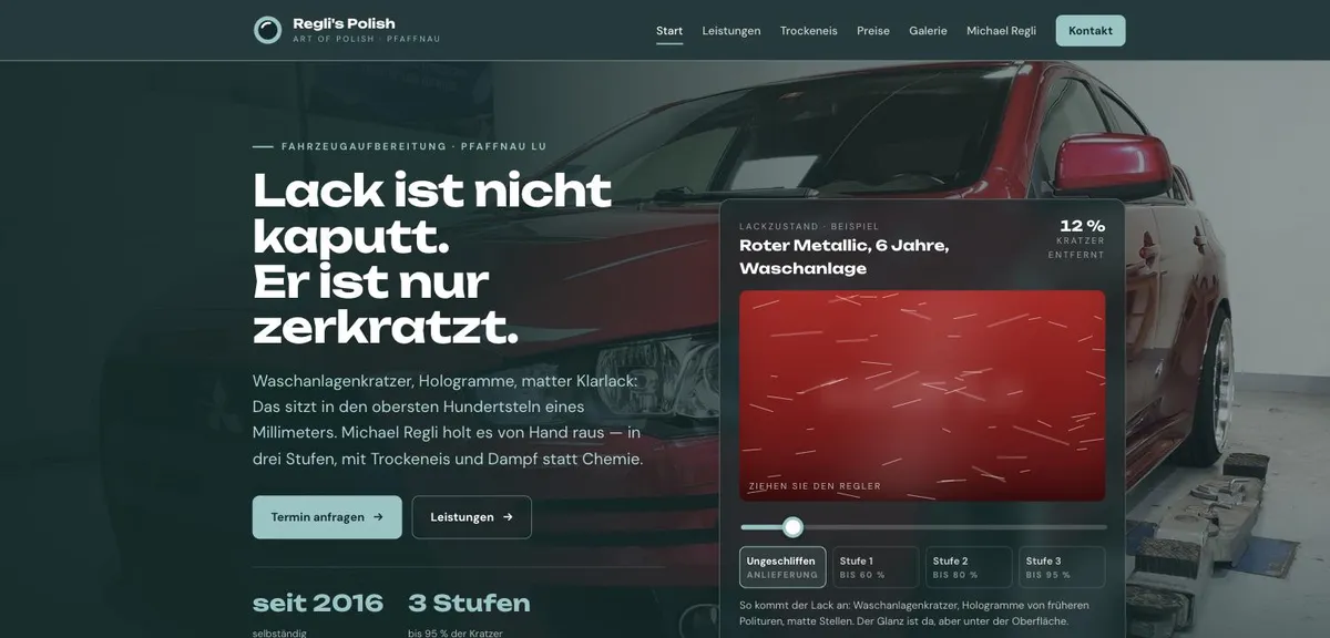 Neue Website Regli's Polish