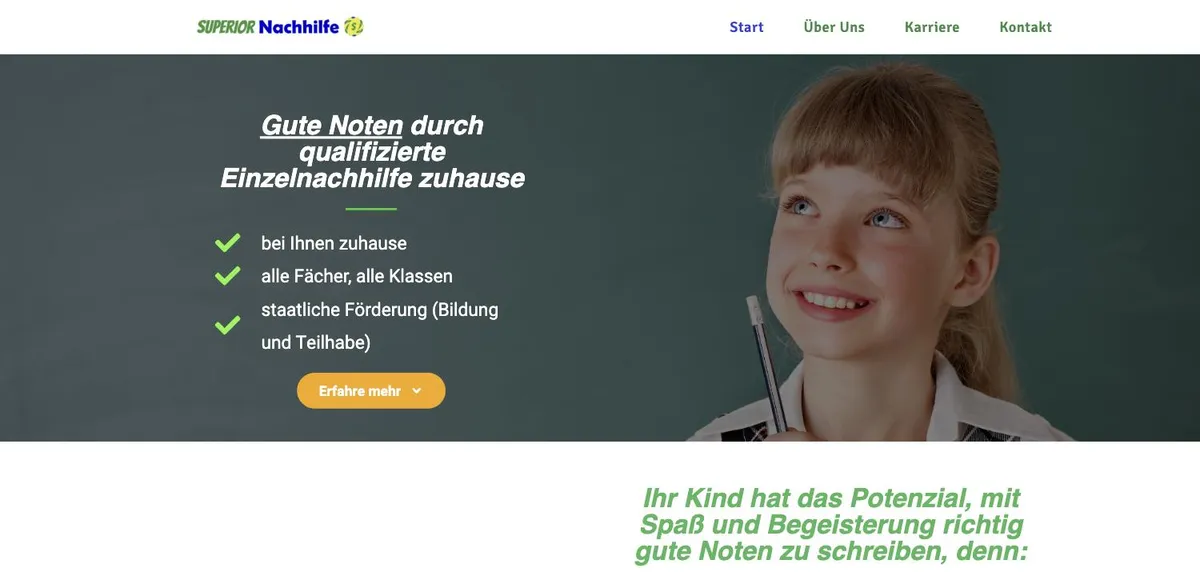 Alte Website Superior Nachhilfe